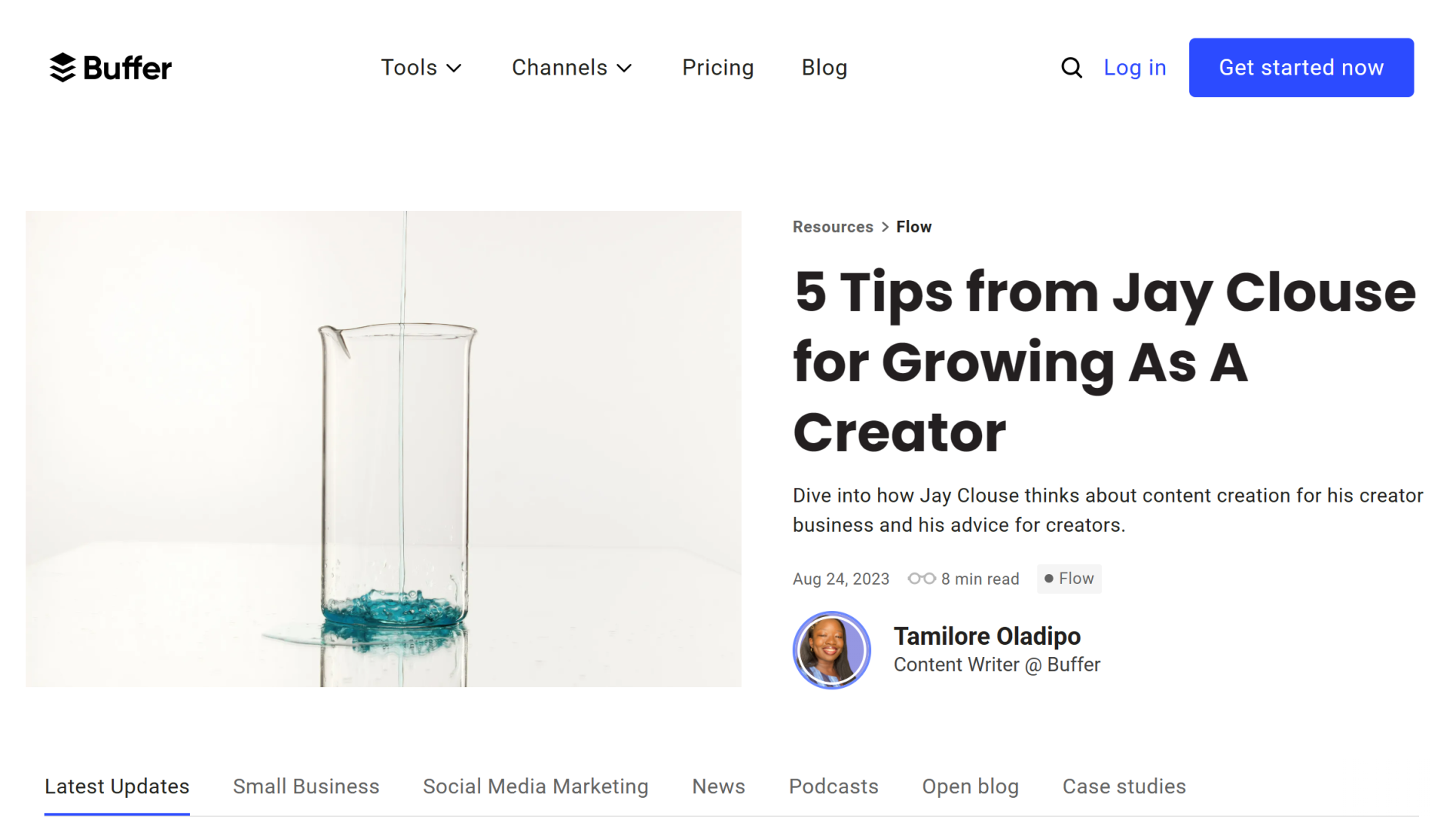 Screenshot des Buffer Blogs