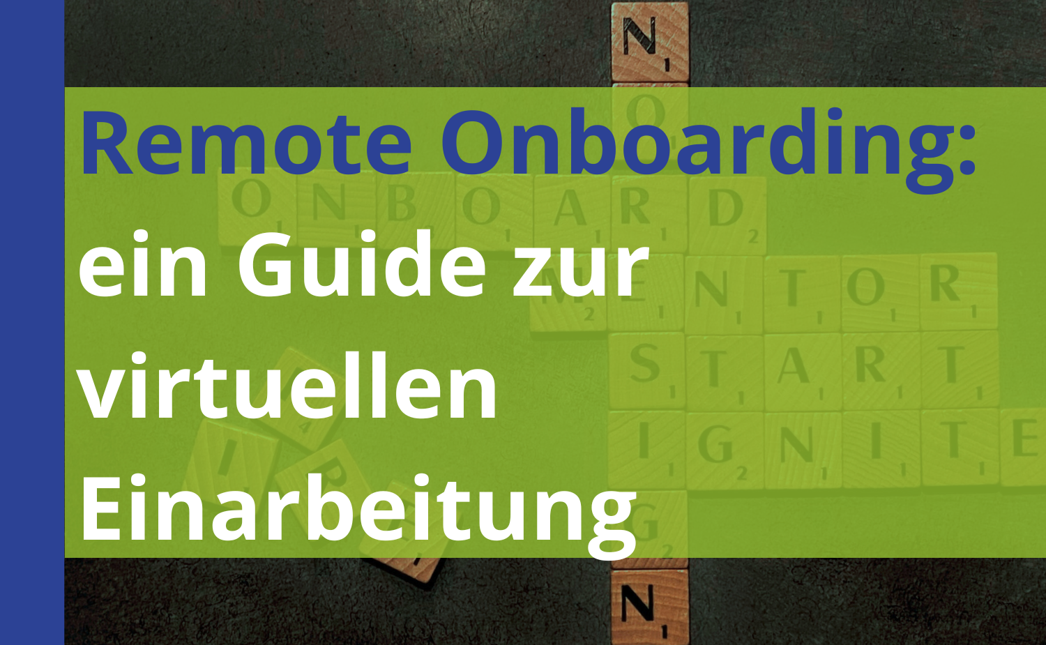 Der Titel im Vordergrund und einige Aspekte von Onboarding auf kleinen Bausteinen im Hintergrund